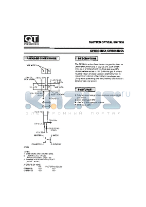 OPB861N51 datasheet - SLOTTED OPTICAL SWITCH