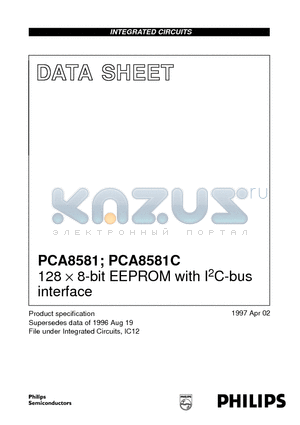 PCA8581CP datasheet - 128 x 8-bit EEPROM with I2C-bus interface