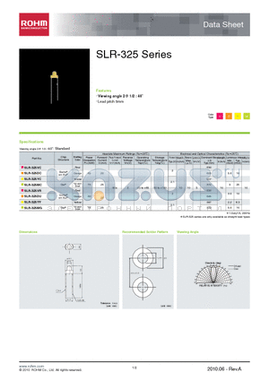 SLR-325DC datasheet - Viewing angle 2 1/2 : 40 Lead pitch 5mm