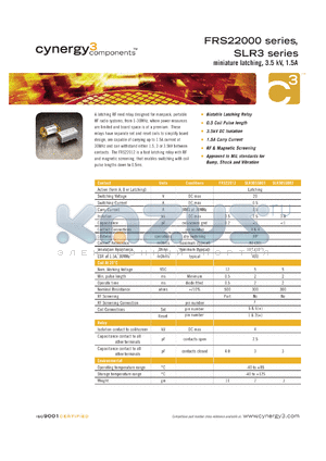 SLRS datasheet - miniature latching, 3.5 kV, 1.5A