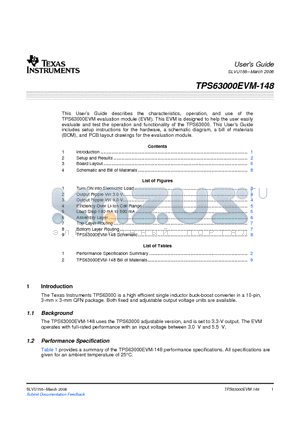 SLVU156 datasheet - TPS63000EVM-148