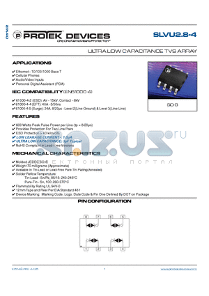 SLVU2.8-4_05 datasheet - ULTRA LOW CAPACITANCE TVS ARRAY