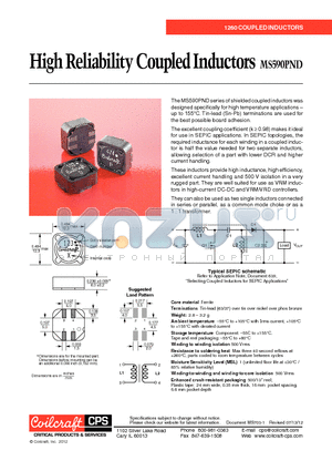 MS590PND824KSZ datasheet - High Reliability Coupled Inductors