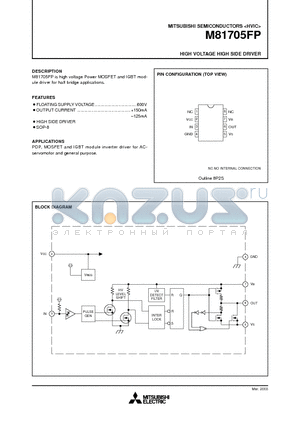 M81705FP datasheet - HIGH VOLTAGE HIGH SIDE DRIVER