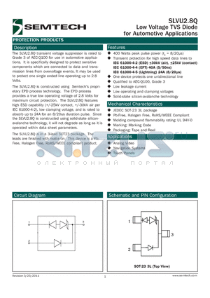 SLVU2.8Q datasheet - Low Voltage TVS Diode for Automotive Applications