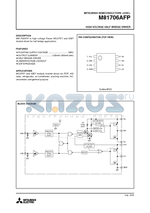 M81706AFP datasheet - HIGH VOLTAGE HALF BRIDGE DRIVER