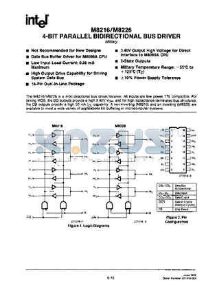 M8216 datasheet - 4-BIT PARALLEL BIDIRECTIONAL BUS DRIVER