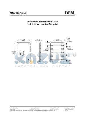 SM-10 datasheet - 10-Terminal Surface-Mount Case 13.7 X 9.4 mm Nominal Footprint