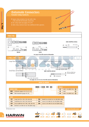 M83-2530001 datasheet - Spare crimp contacts, for use with L-Tek