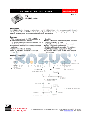 SM-2841 datasheet - CRYSTAL CLOCK OSCILLATORS