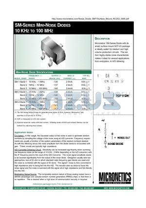 SM-4 datasheet - MINI-NOISE DIODES 10 KHZ TO 100 MHZ