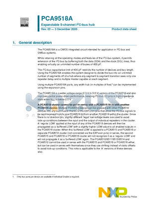 PCA9518AD datasheet - Expandable 5-channel I2C-bus hub