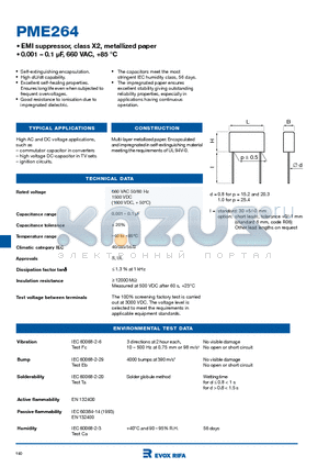 PME264NB5100MR30 datasheet - EMI suppressor, class X2, metallized paper
