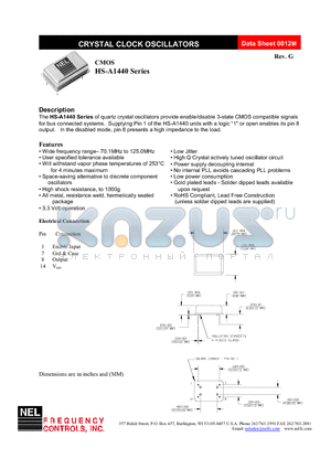 SM-A1447-FREQ datasheet - CRYSTAL CLOCK OSCILLATORS