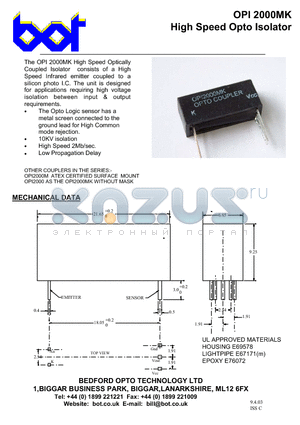 OPI2000MK datasheet - High Speed Opto Isolator