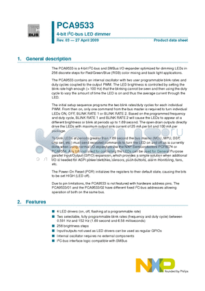 PCA9533DP/01 datasheet - 4-bit I2C-bus LED dimmer