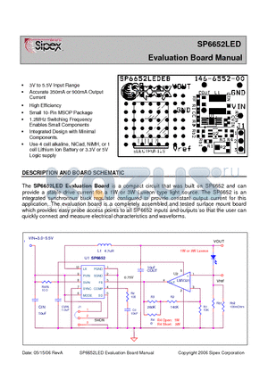 SP6652LED datasheet - Evaluation Board Manual
