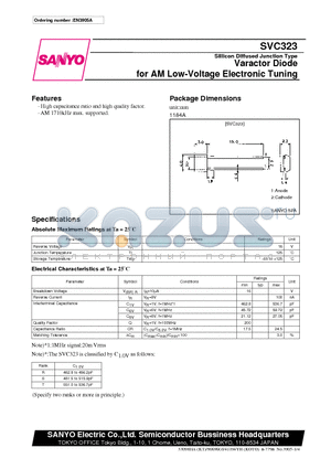 SVC323 datasheet - Varactor Diode for AM Low-Voltage Electronic Tuning