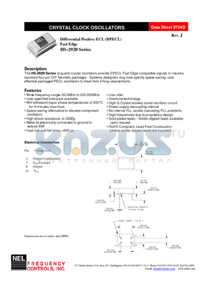 SM-A292A-FREQ datasheet - Differential Positive ECL (DPECL) Fast Edge