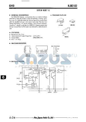 NJM2102M datasheet - SYSTEM RESET IC