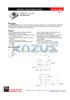 SM-A461-FREQ datasheet - CRYSTAL CLOCK OSCILLATORS