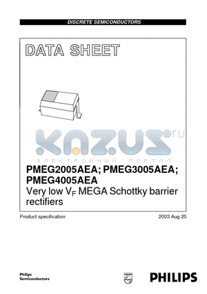 PMEG2005AEA datasheet - Very low VF MEGA Schottky barrier rectifiers