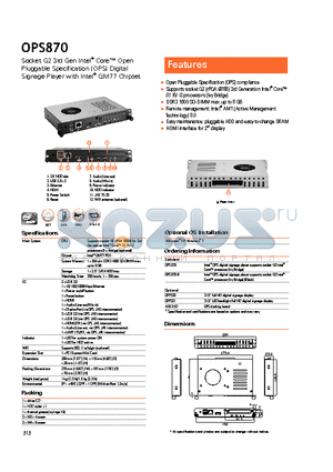 OPS870 datasheet - Open Pluggable Specification