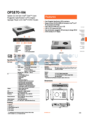 OPS870-HM datasheet - pluggable HDD and easy-to-change DRAM
