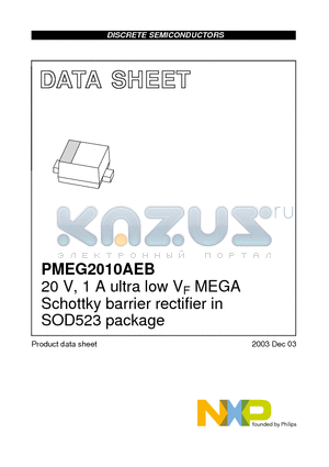 PMEG2010AEB datasheet - 20 V, 1 A ultra low VF MEGA Schottky barrier rectifier in SOD523 package