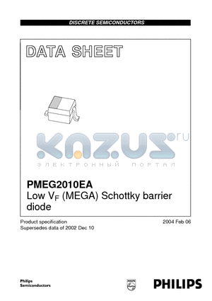 PMEG2010EA datasheet - Low VF (MEGA) Schottky barrier diode