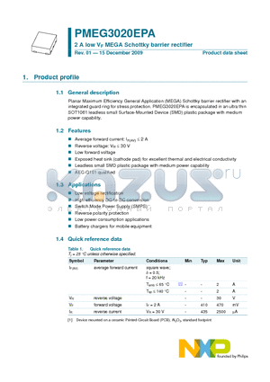 PMEG3020EPA datasheet - 2 A low VF MEGA Schottky barrier rectifier