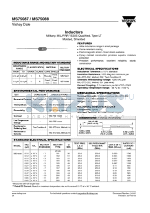MS75088 datasheet - Military, MIL/PRF/15305 Qualified, Type LT Molded, Shielded