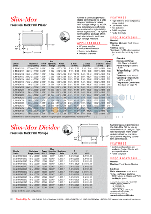 SM102021006GE datasheet - Precision Thick Film Planar