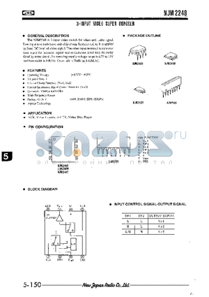 NJM2248 datasheet - 3-INPUT VIDEO SUPER IMPOSER