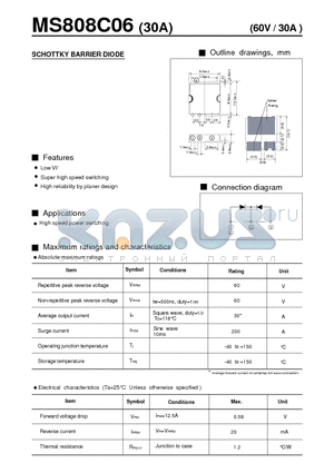 MS808C06 datasheet - SCHOTTKY BARRIER DIODE