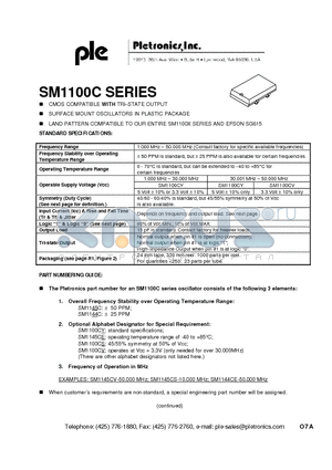 SM1100CV datasheet - CMOS COMPATIBLE WITH TRI-STATE OUTPUT