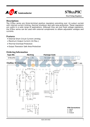 S7805PIC datasheet - Fixed Voltage Regulator