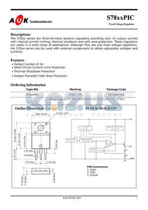 S7805PIC datasheet - Fixed Voltage Regulator