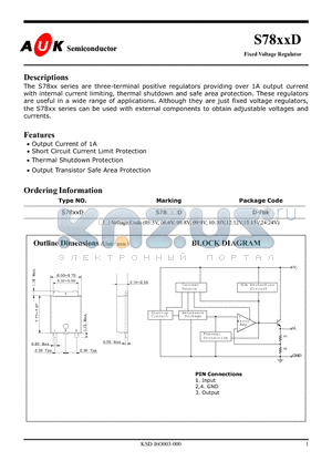 S7808D datasheet - Fixed Voltage Regulator