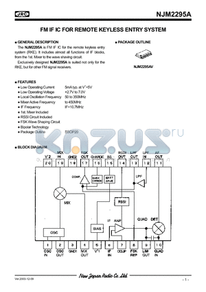 NJM2295A_1 datasheet - FM IF IC FOR REMOTE KEYLESS ENTRY SYSTEM