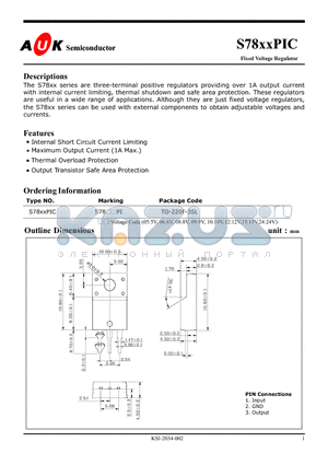S7808PIC datasheet - Fixed Voltage Regulator