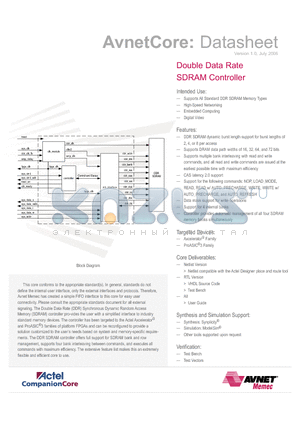 MC-ACT-SDRAMDDR-VHDL datasheet - Double Data Rate SDRAM Controller