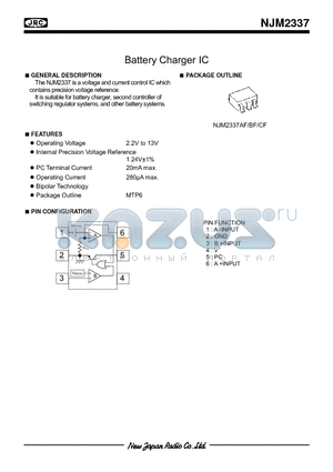 NJM2337 datasheet - Battery Charger IC