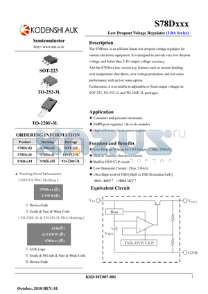S78D18PI datasheet - Low Dropout Voltage Regulator (1.0A Series)
