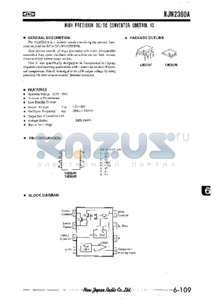 NJM2360A datasheet - HIGH PRECISION DC/DC CONVERTOR CONTROL IC