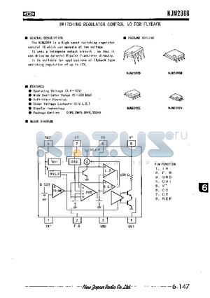 NJM2368 datasheet - SWITCHING REGULATOR CONTROL IC FOR FLYBACK