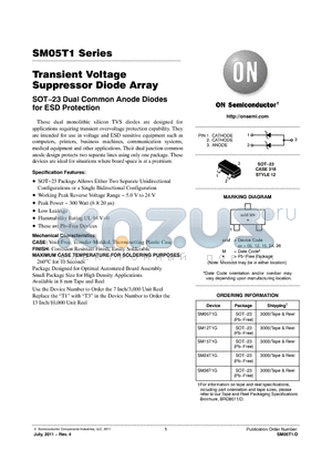 SM12T1G datasheet - Transient Voltage Suppressor Diode Array