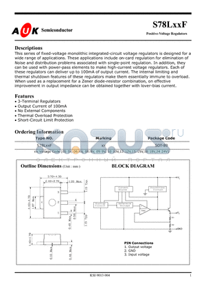 S78L05F datasheet - Positive-Voltage Regulators