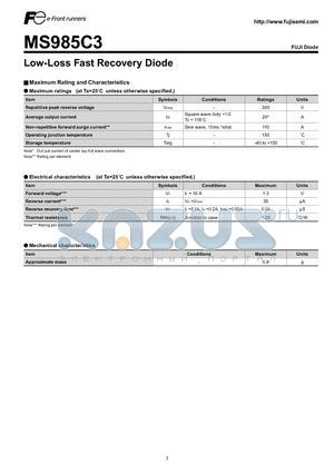 MS985C3 datasheet - Low-Loss Fast Recovery Diode