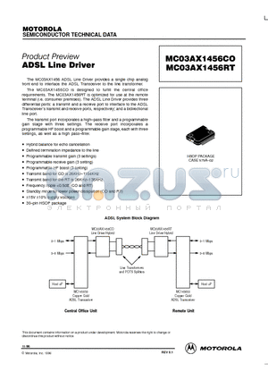 MC03AX1456RT datasheet - ADSL Line Driver